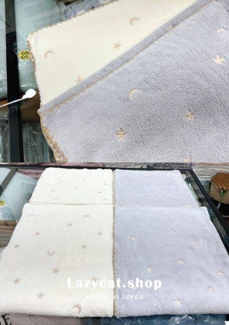 【韓國毛毯】刺繡小圖毛毯🍒🐰🌙🐻