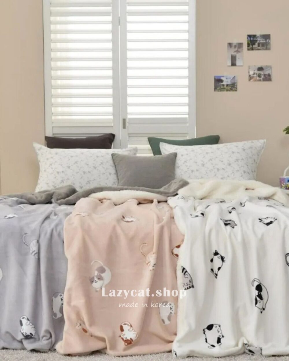 【韓國毛毯】正韓🇰🇷慵懶小貓咪 雙材質毛毯🐈⬛