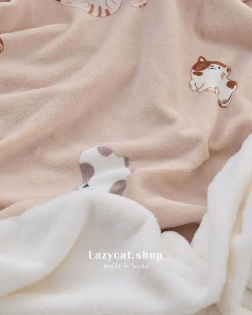 【韓國毛毯】正韓🇰🇷慵懶小貓咪 雙材質毛毯🐈⬛