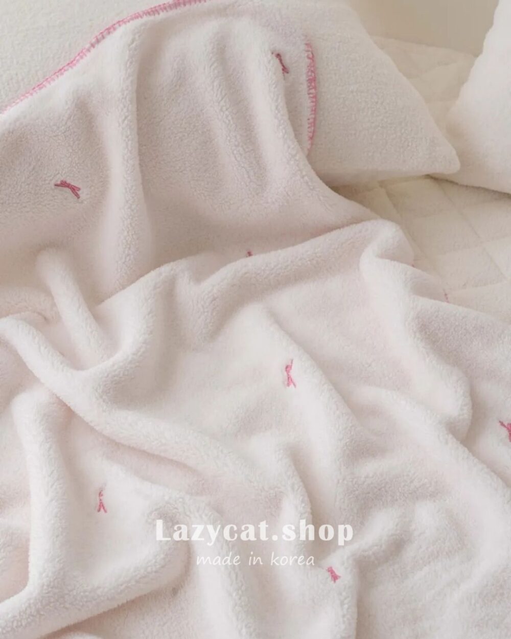 【韓國毛毯】撞色蝴蝶結毛毯🎀