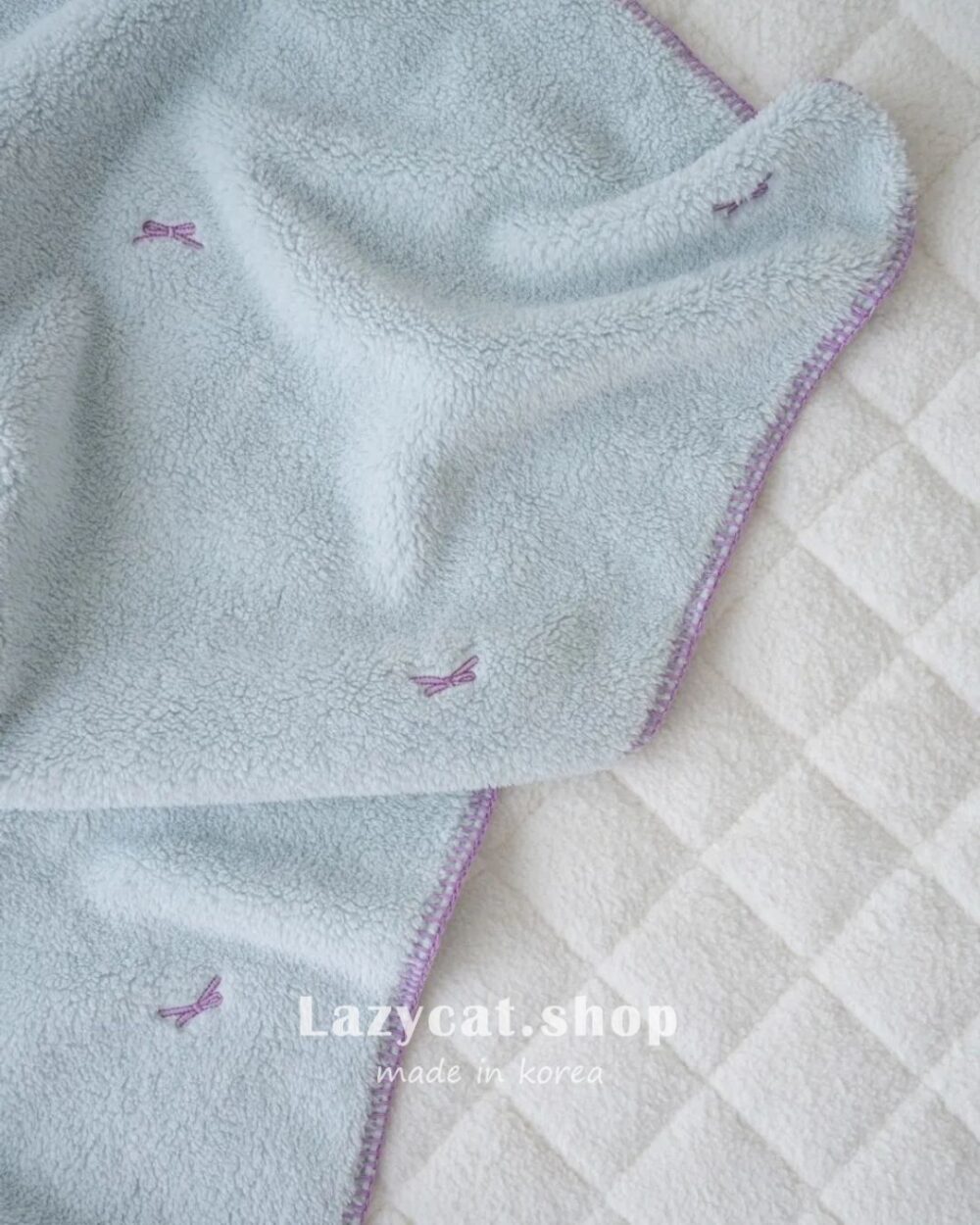 【韓國毛毯】撞色蝴蝶結毛毯🎀