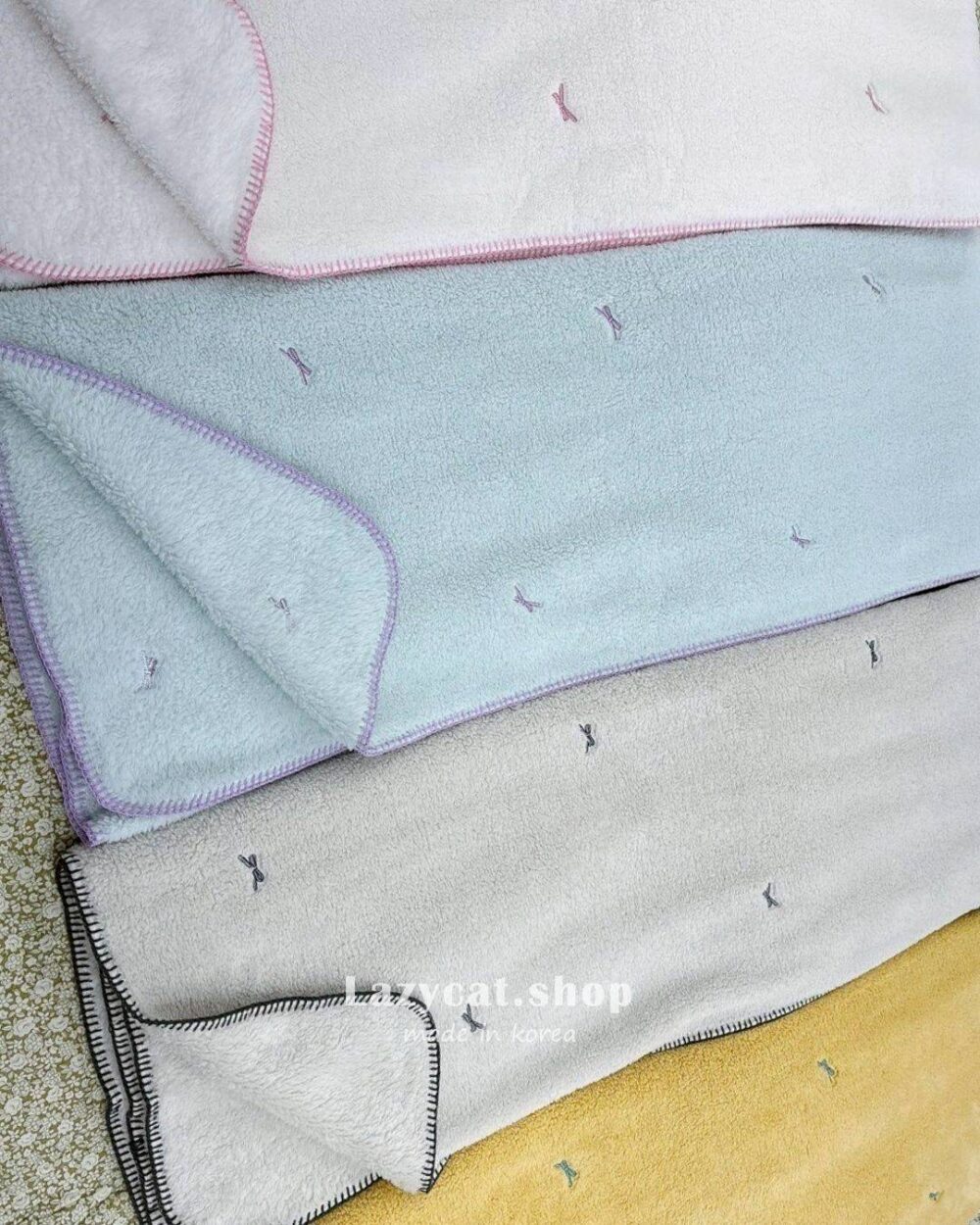 【韓國毛毯】撞色蝴蝶結毛毯🎀