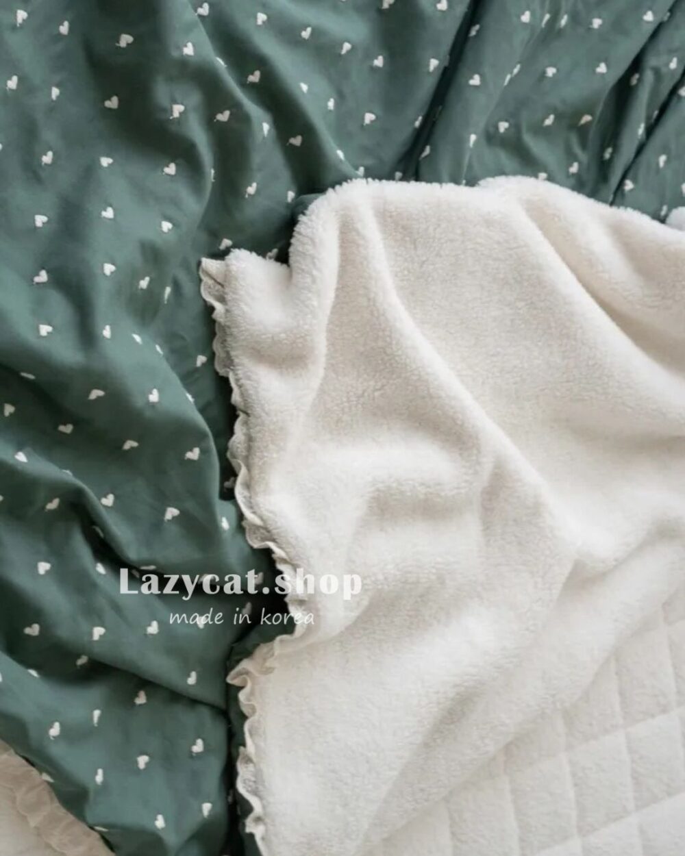 小愛心蕾絲 雙材質毛毯 (3) 【韓國毛毯】小愛心蕾絲 雙材質毛毯💟