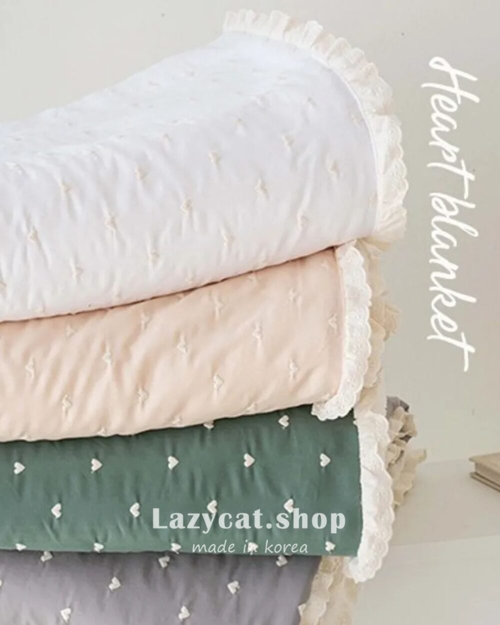 小愛心蕾絲 雙材質毛毯 (8) 【韓國毛毯】小愛心蕾絲 雙材質毛毯💟