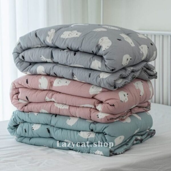 25fw2542 (預購)【韓國冬被】正韓🇰🇷捕魚北極熊 雙材質冬被🐻❄️🐟(只有單人)