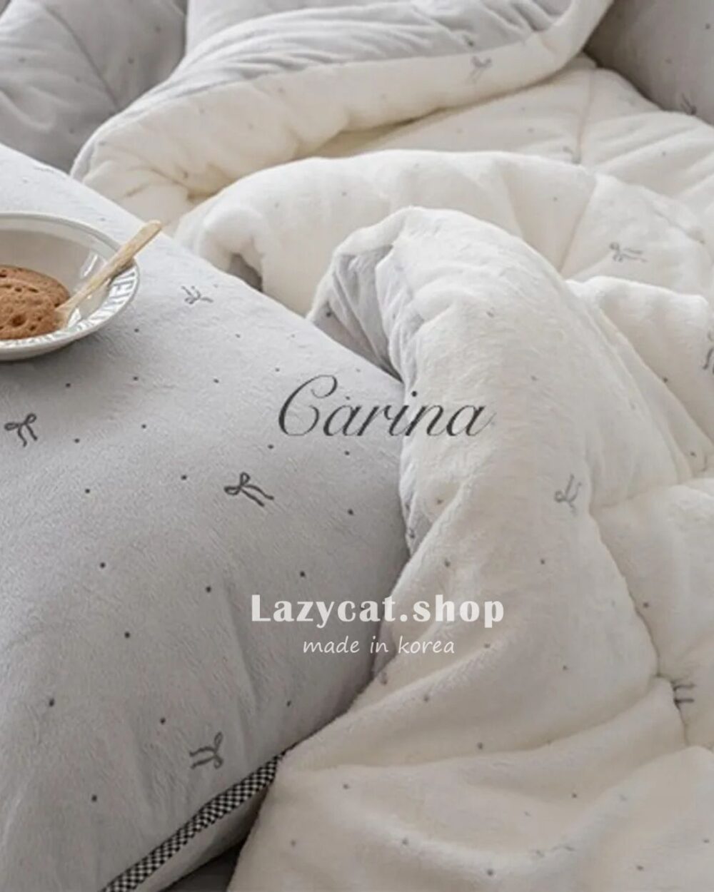 S1 (預購)【韓國冬被】正韓🇰🇷點點蝴蝶結毛絨🌡️毛絨冬被