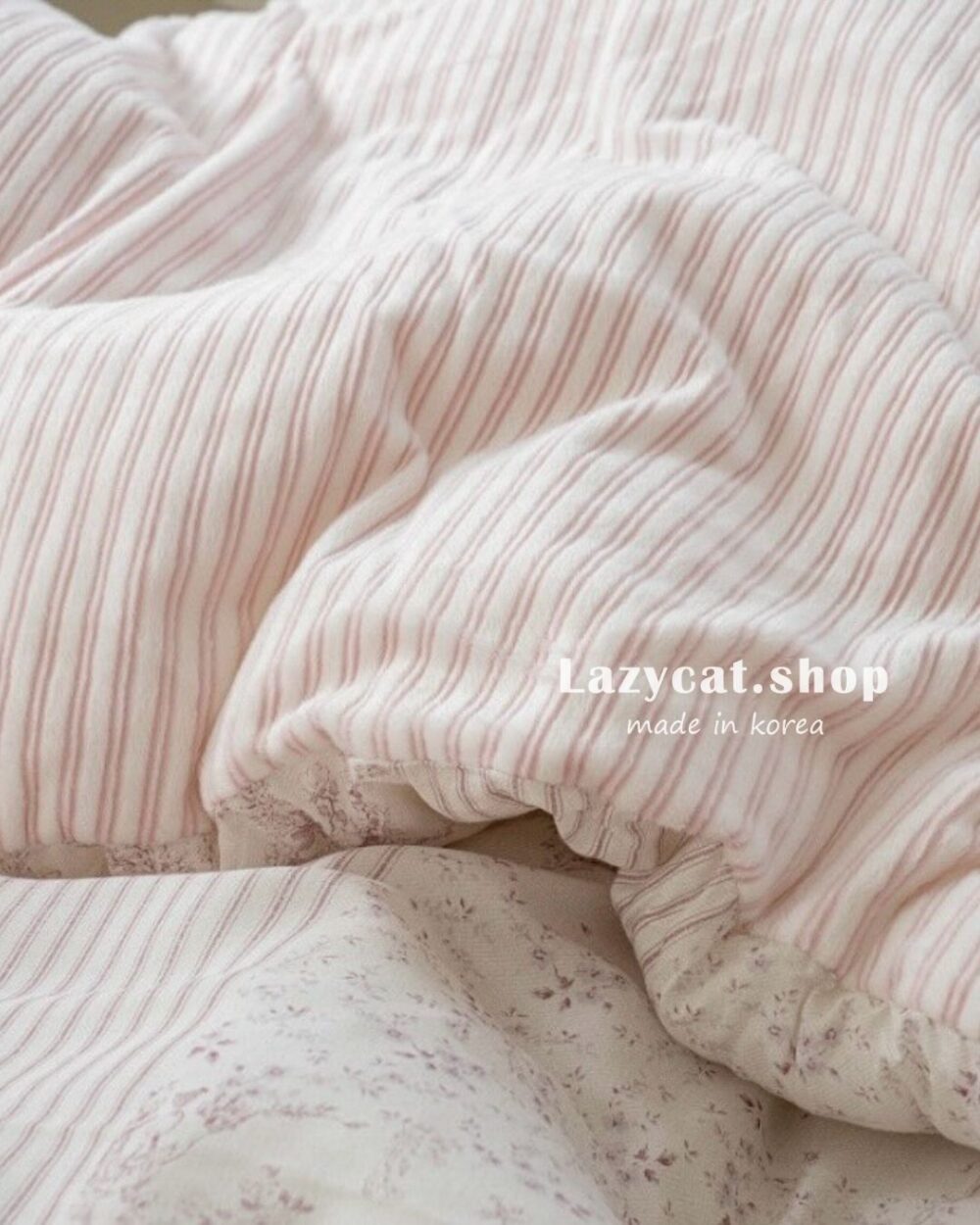 冬被-優雅條文法式 (3) (預購)【韓國冬被】正韓🇰🇷優雅條紋法式 雙材質冬被