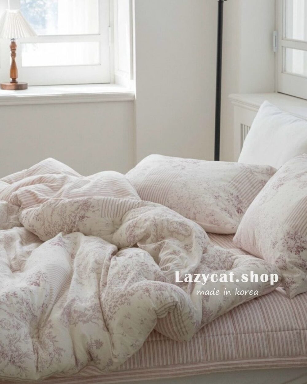 冬被-優雅條文法式 (4) (預購)【韓國冬被】正韓🇰🇷優雅條紋法式 雙材質冬被