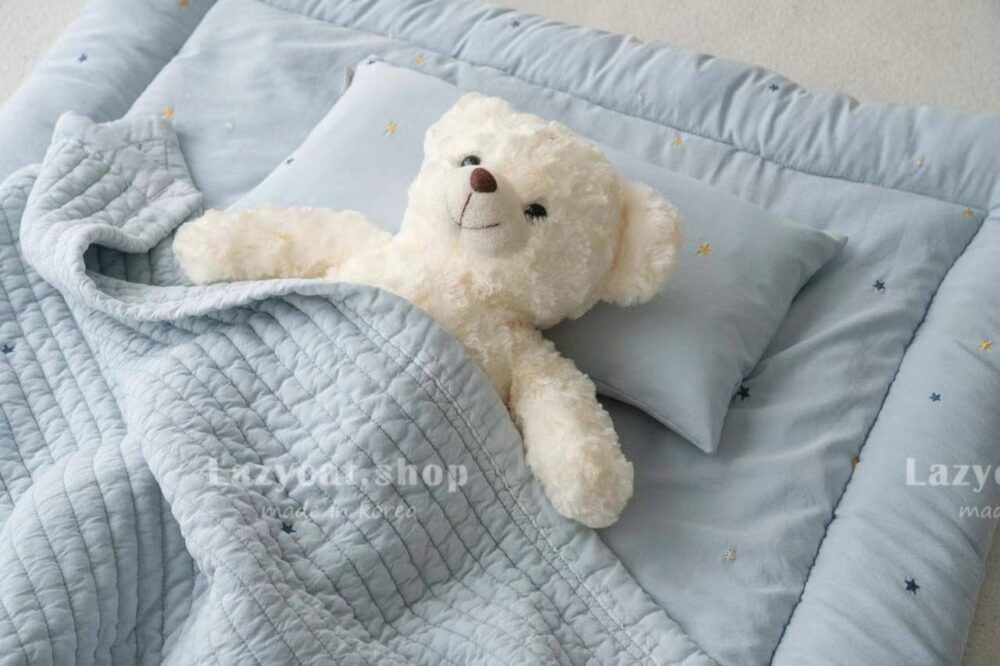 刺繡星星兒童睡袋 (1) (預購)【兒童睡袋】正韓🇰🇷棉被家 刺繡星星 兒童睡袋 5件組