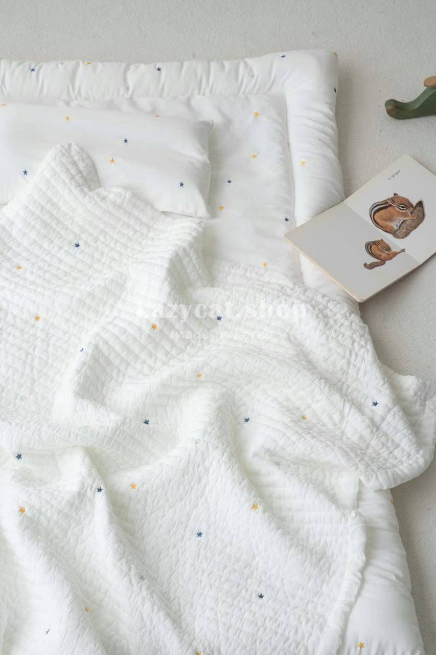 刺繡星星兒童睡袋 (2) (預購)【兒童睡袋】正韓🇰🇷棉被家 刺繡星星 兒童睡袋 5件組