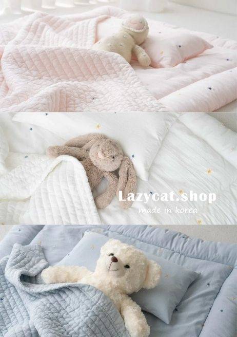 刺繡星星兒童睡袋 (3) (預購)【兒童睡袋】正韓🇰🇷棉被家 刺繡星星 兒童睡袋 5件組