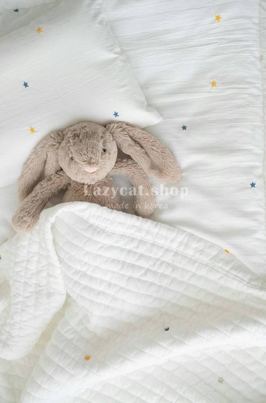 刺繡星星兒童睡袋 (9) (預購)【兒童睡袋】正韓🇰🇷棉被家 刺繡星星 兒童睡袋 5件組