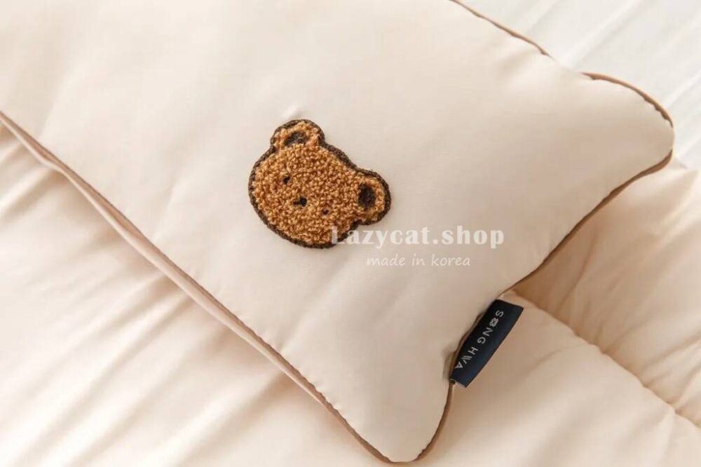 刺繡熊熊莫代爾睡袋 (1) (預購)【兒童睡袋】正韓🇰🇷棉被家 刺繡熊熊 兒童睡袋 5件組