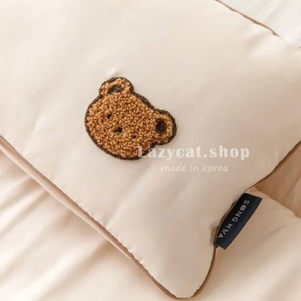 刺繡熊熊莫代爾睡袋 (1) (預購)【兒童睡袋】正韓🇰🇷棉被家 刺繡熊熊 兒童睡袋 5件組