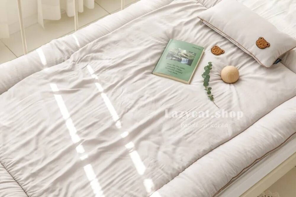 刺繡熊熊莫代爾睡袋 (3) (預購)【兒童睡袋】正韓🇰🇷棉被家 刺繡熊熊 兒童睡袋 5件組