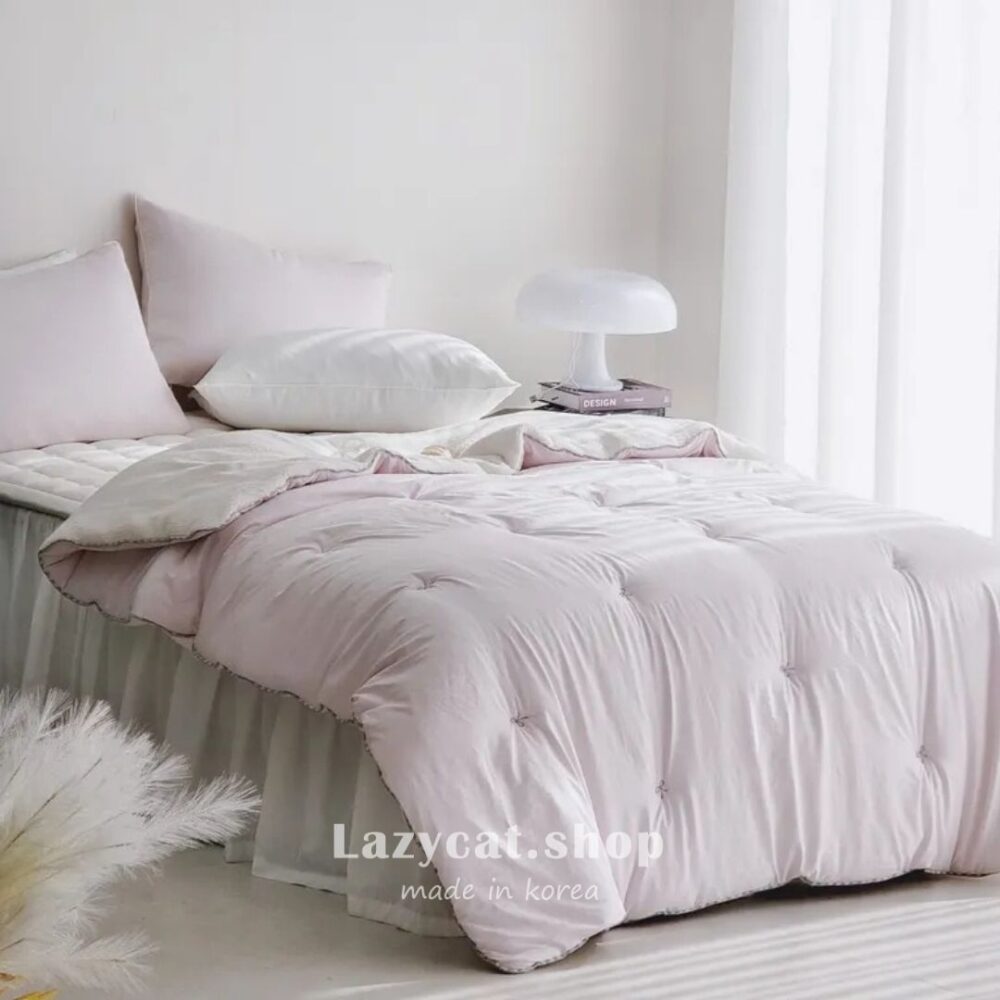 小蝴蝶結羊羔毛 雙材質冬被 (10) (預購)【韓國冬被】正韓🇰🇷小蝴蝶結羊羔毛 雙材質冬被🎀(只有單人)