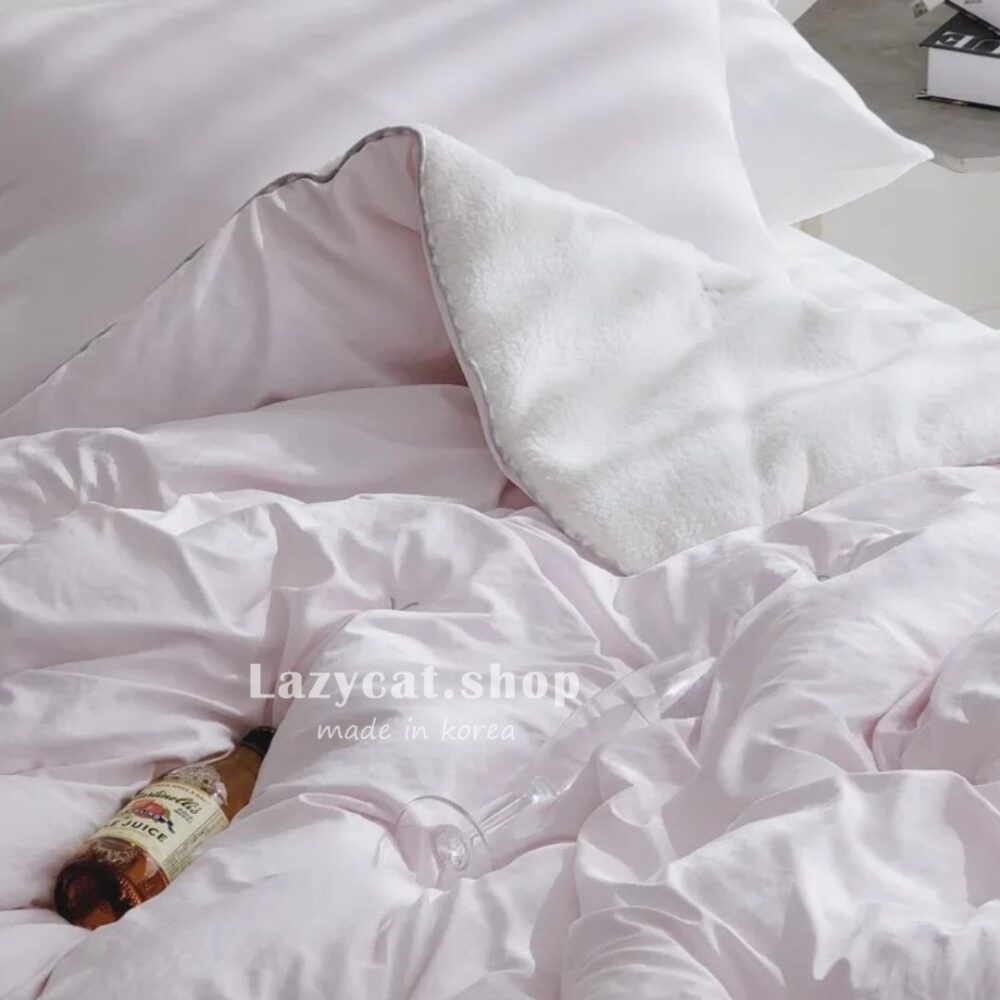 小蝴蝶結羊羔毛 雙材質冬被 (5) (預購)【韓國冬被】正韓🇰🇷小蝴蝶結羊羔毛 雙材質冬被🎀(只有單人)