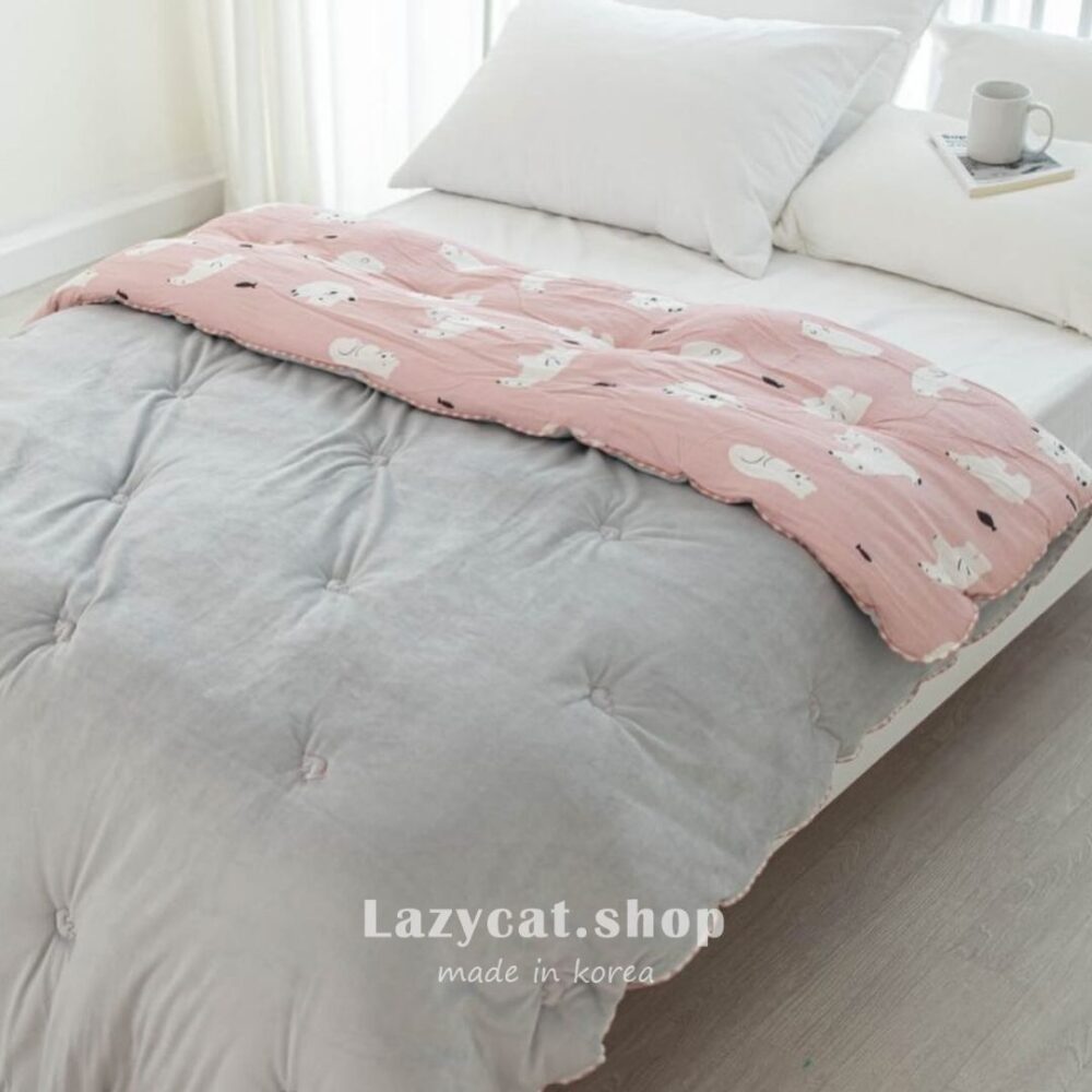 捕魚北極熊 雙材質冬被 (1) (預購)【韓國冬被】正韓🇰🇷捕魚北極熊 雙材質冬被🐻❄️🐟(只有單人)