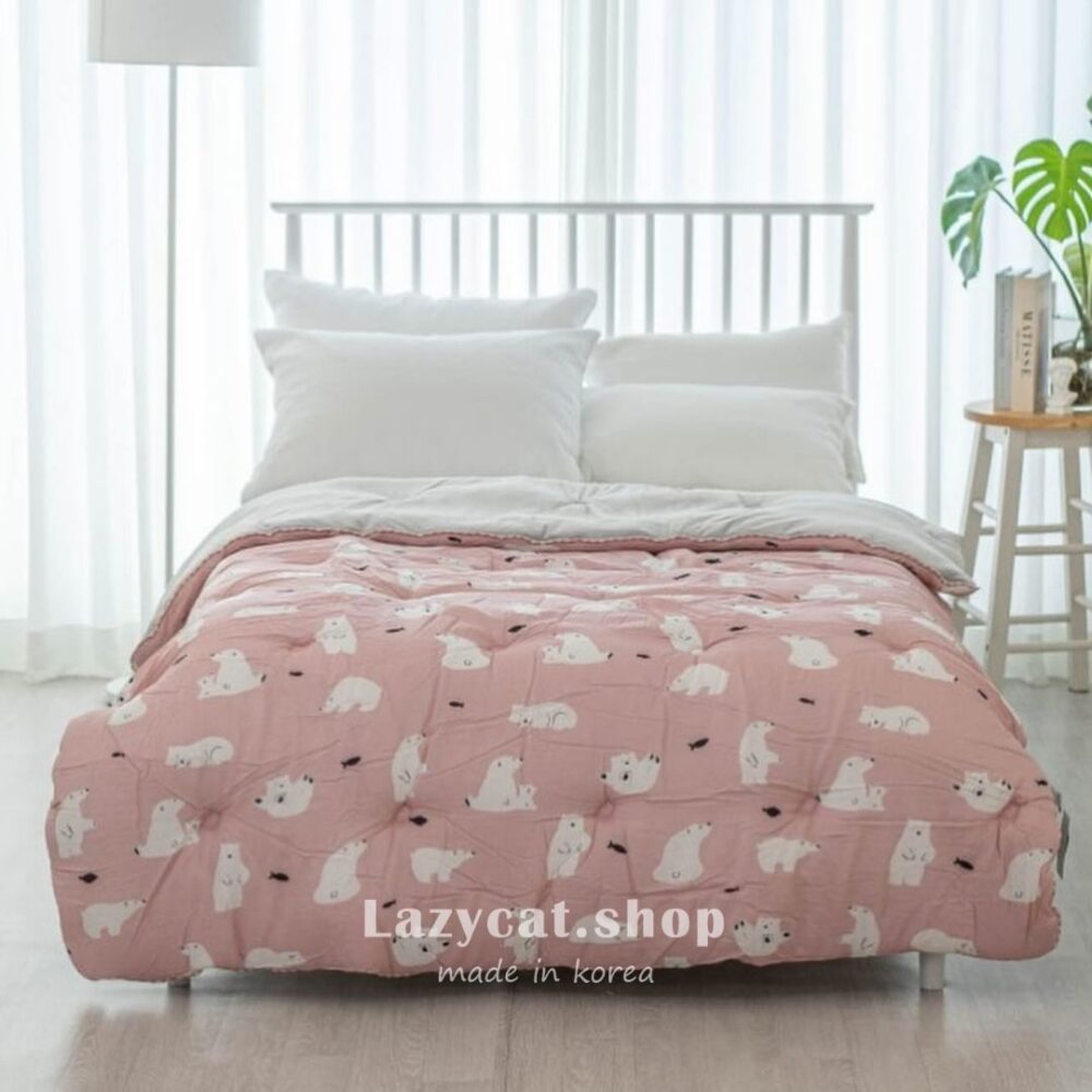 捕魚北極熊 雙材質冬被 (4) (預購)【韓國冬被】正韓🇰🇷捕魚北極熊 雙材質冬被🐻❄️🐟(只有單人)