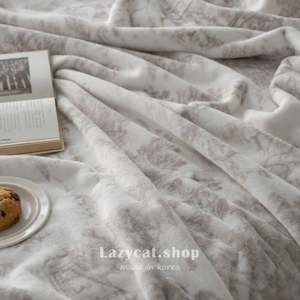法式水墨 毛毯 (4) (預購)【韓國毛毯】正韓🇰🇷法式水墨 毛毯🖤💙