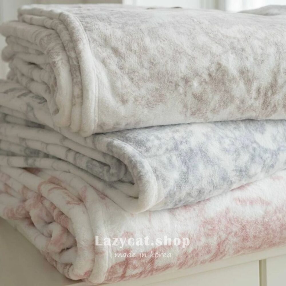 法式水墨 毛毯 (8) (預購)【韓國毛毯】正韓🇰🇷法式水墨 毛毯🖤💙