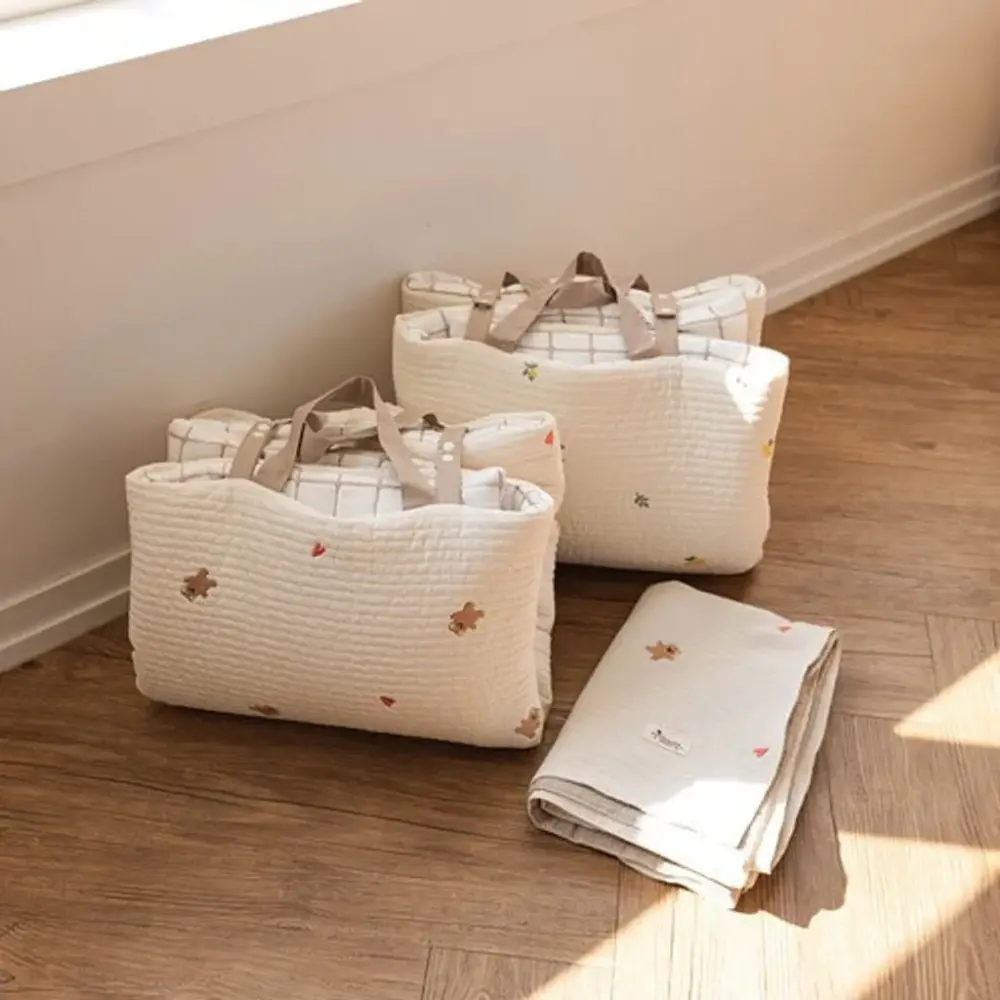 清新小圖 頂級兒童睡袋 (2) (預購)【兒童睡袋】正韓🇰🇷Vivienda🌼清新刺繡100%純棉 雙材質兒童睡袋 3件組☁️