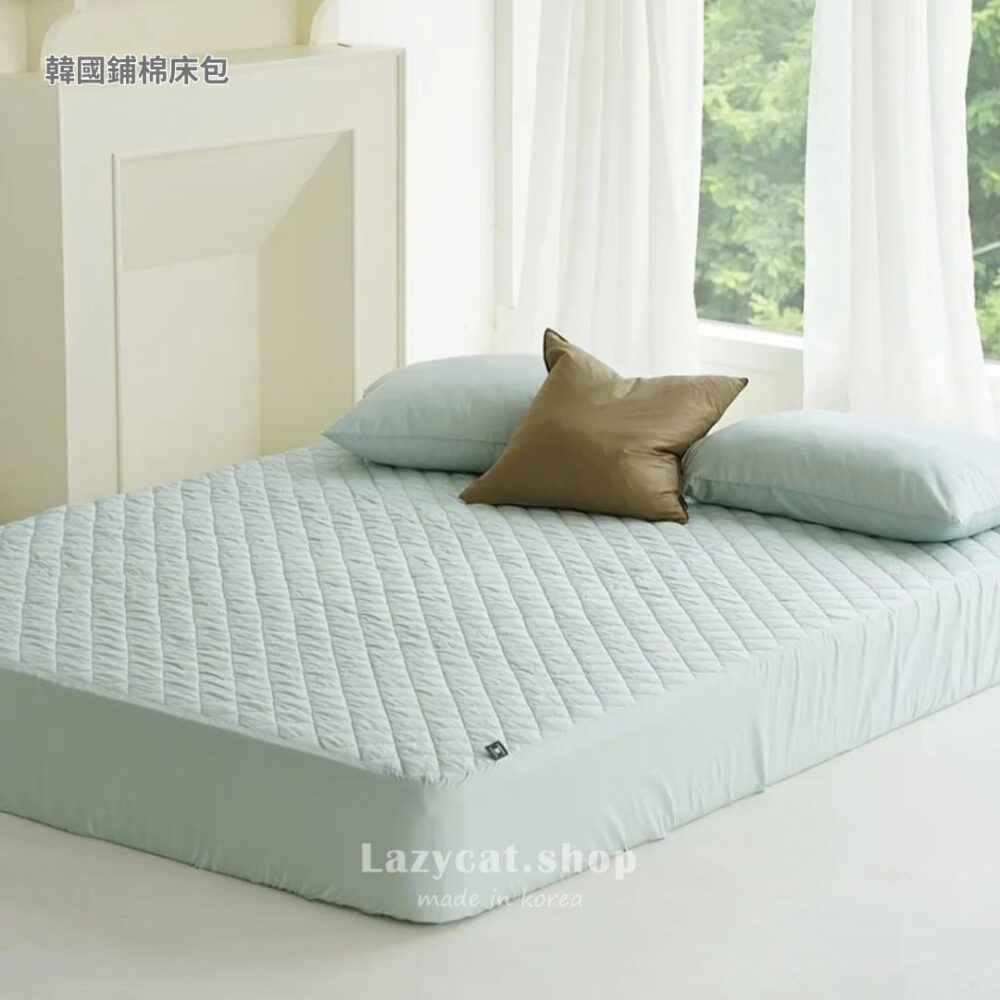 溫柔簡約40支純棉床包 (3) 【韓國床包】正韓🇰🇷溫柔簡約 40支高密度純棉床包(鋪棉款)9色