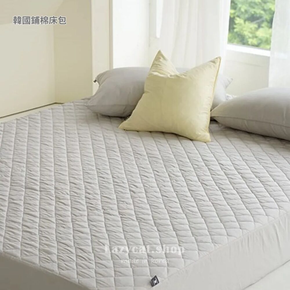 溫柔簡約40支純棉床包 (5) 【韓國床包】正韓🇰🇷溫柔簡約 40支高密度純棉床包(鋪棉款)9色