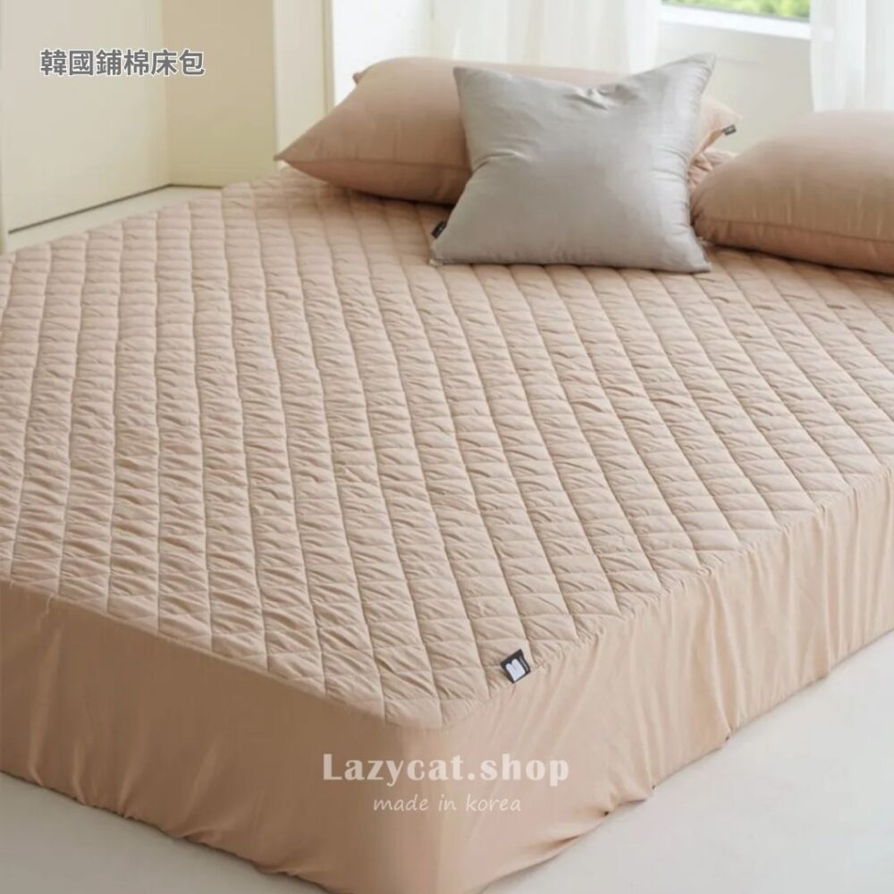 溫柔簡約40支純棉床包 (7) 【韓國床包】正韓🇰🇷溫柔簡約 40支高密度純棉床包(鋪棉款)9色
