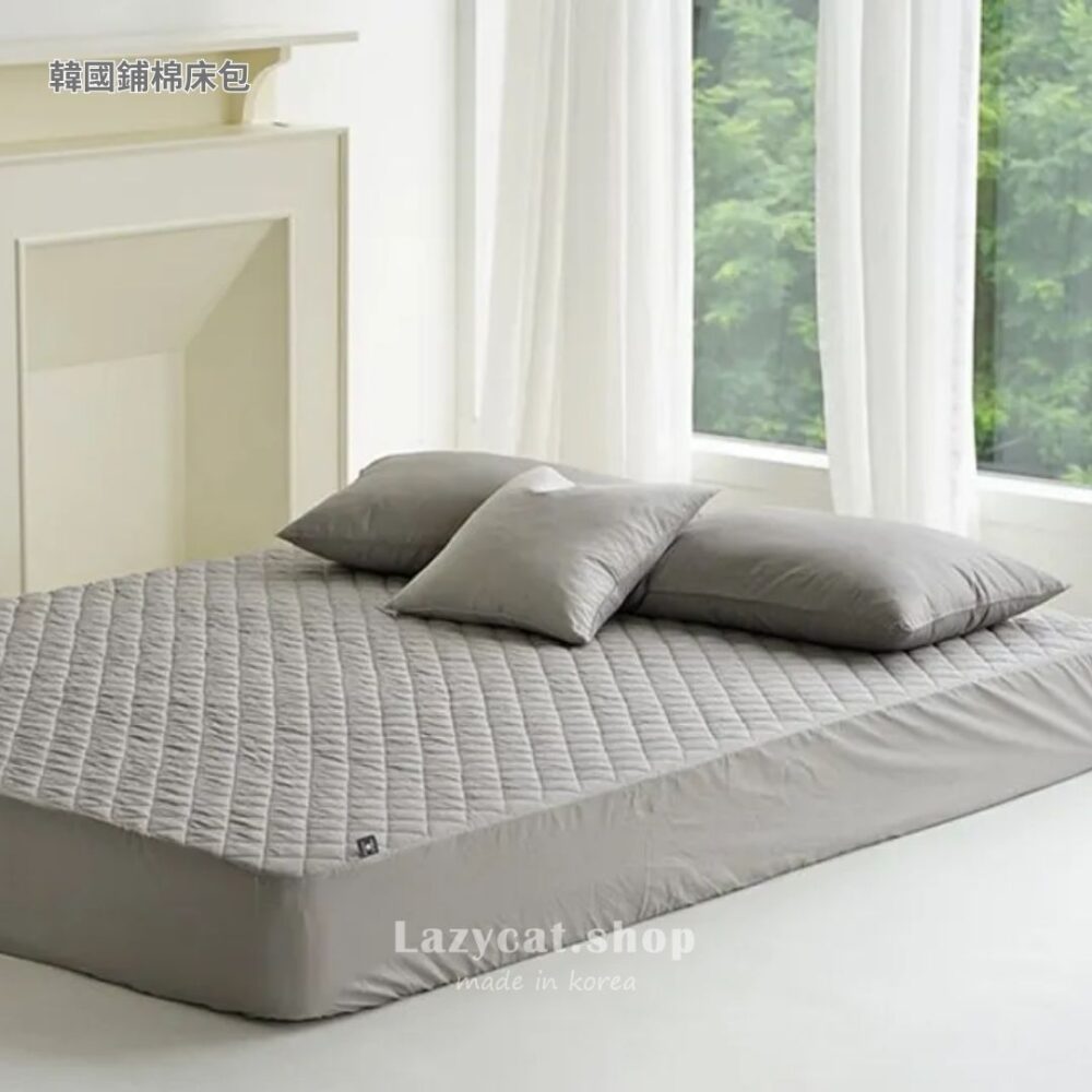 溫柔簡約40支純棉床包 (8) 【韓國床包】正韓🇰🇷溫柔簡約 40支高密度純棉床包(鋪棉款)9色