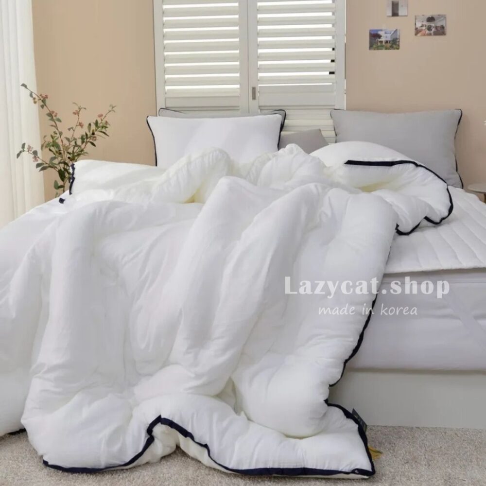 無印撞色毛絨🤍🖤雙材質冬被 (8) (預購)【韓國冬被】正韓🇰🇷無印撞色毛絨 雙材質冬被🤍🖤