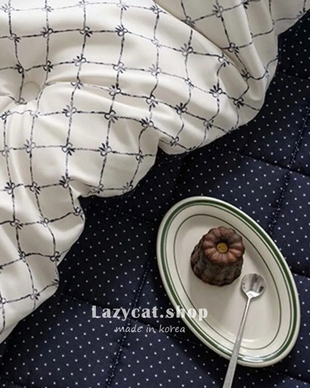 蝴蝶結格紋 厚款四季被 (2) (預購)【韓國四季被】正韓🇰🇷蝴蝶結格紋 厚款四季被💙