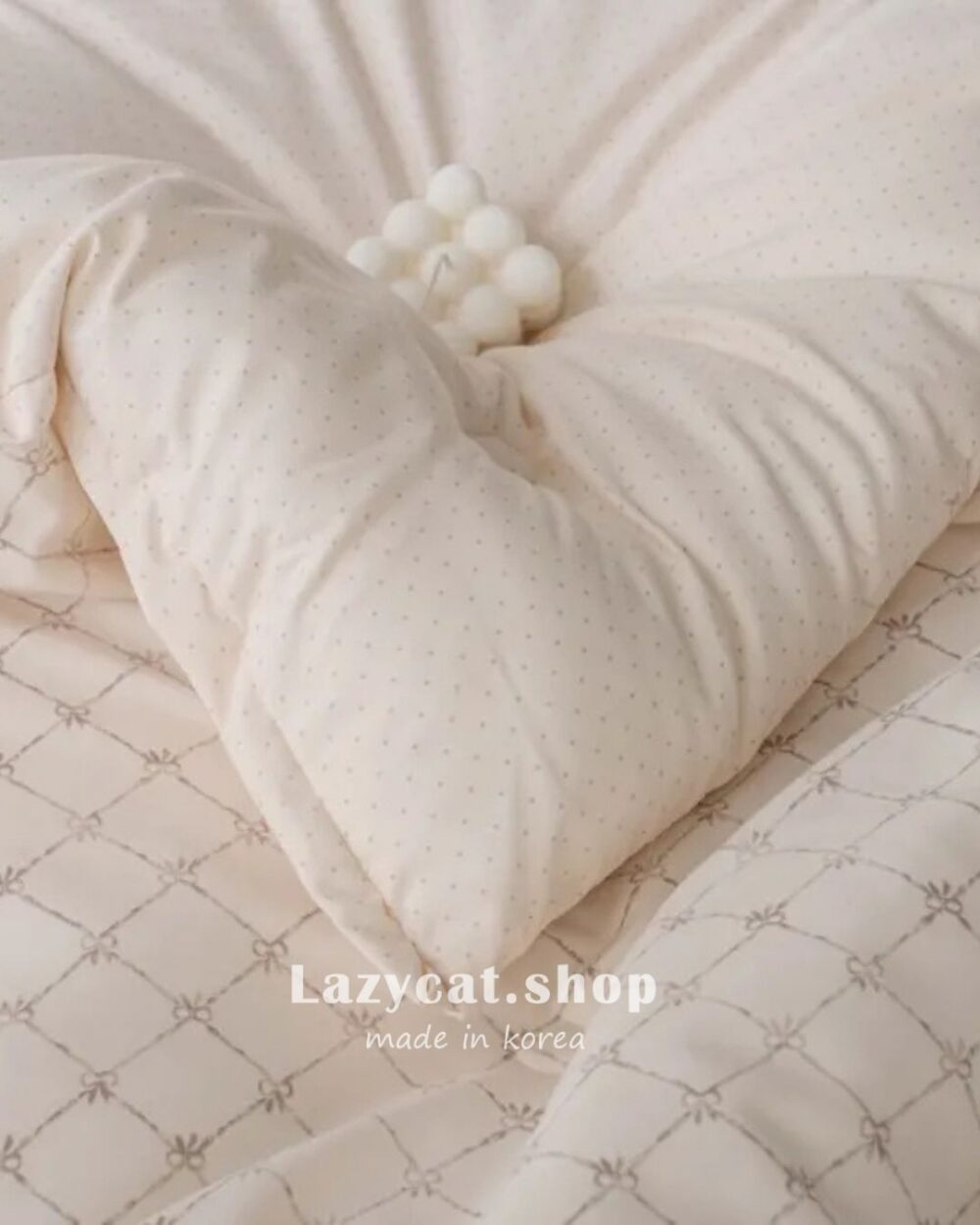 蝴蝶結格紋 厚款四季被 (7) (預購)【韓國四季被】正韓🇰🇷蝴蝶結格紋 厚款四季被💙