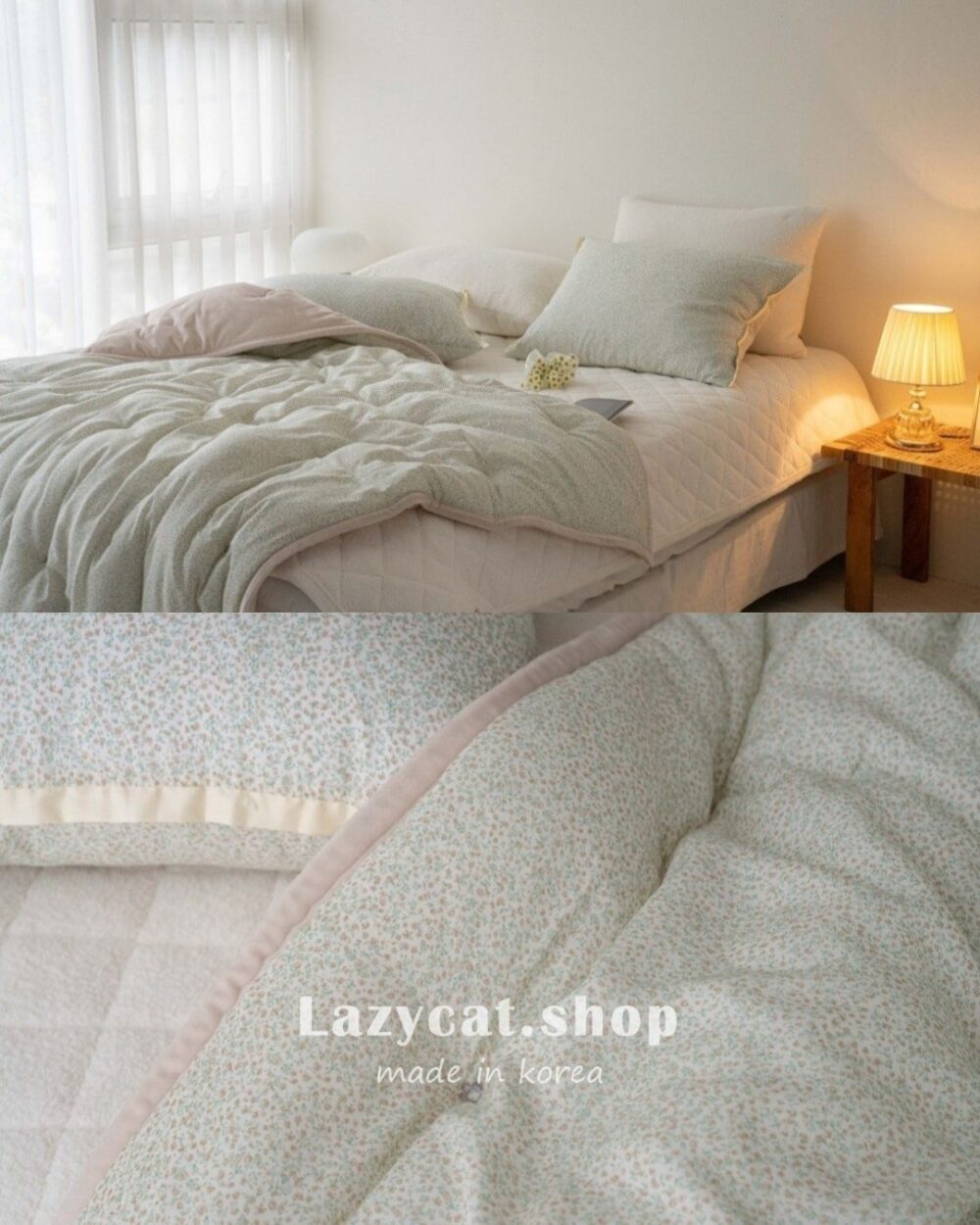 韓系碎花毛絨 雙材質薄冬被 (7) (預購)【韓國冬被】正韓🇰🇷韓系碎花毛絨 雙材質冬被💐