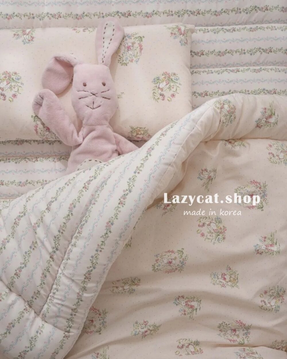 LINE_NOTE_260207_39 (預購)【兒童睡袋】正韓🇰🇷棉被家 碎花小兔子兒童睡袋 4件組