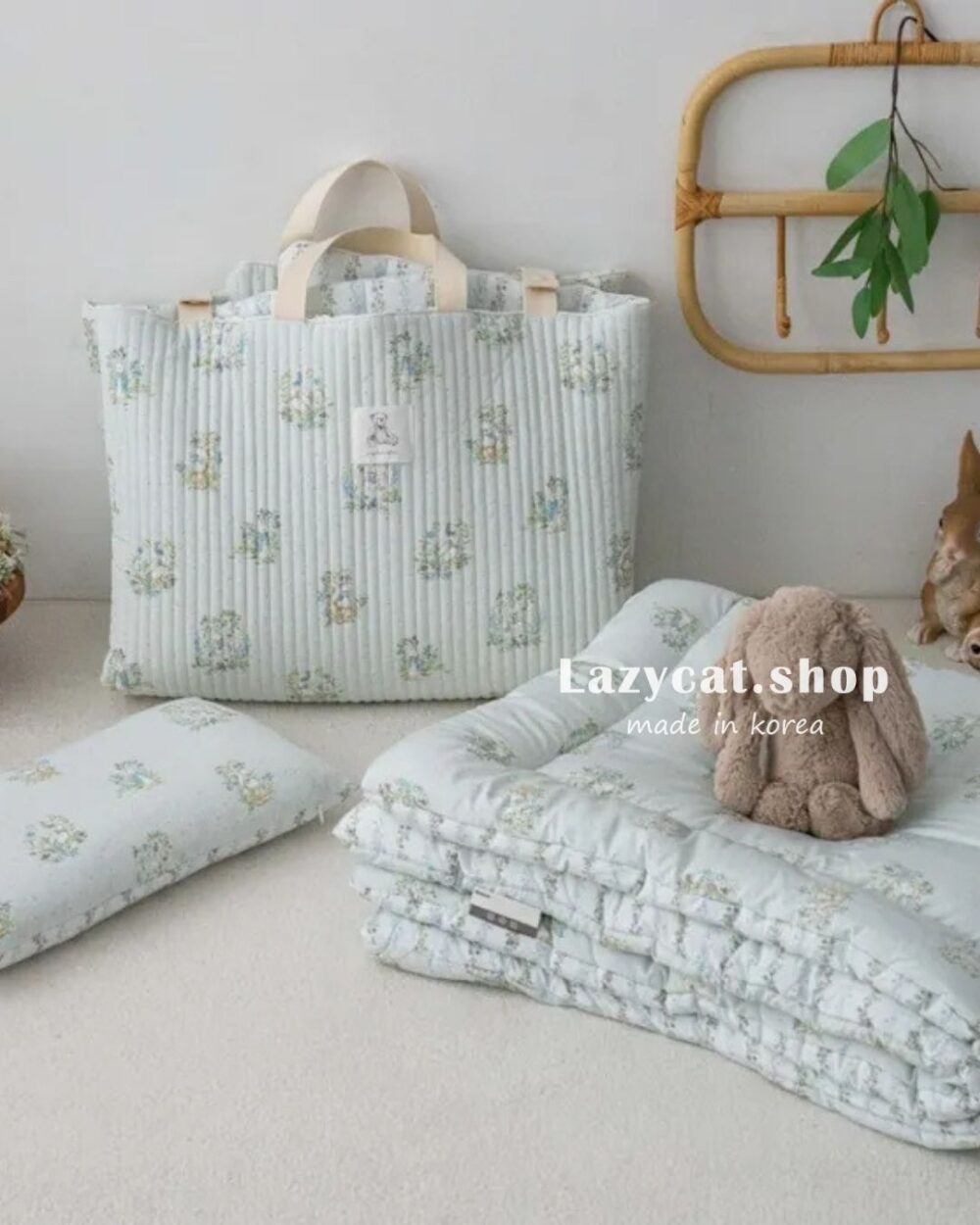 LINE_NOTE_260207_41 (預購)【兒童睡袋】正韓🇰🇷棉被家 碎花小兔子兒童睡袋 4件組