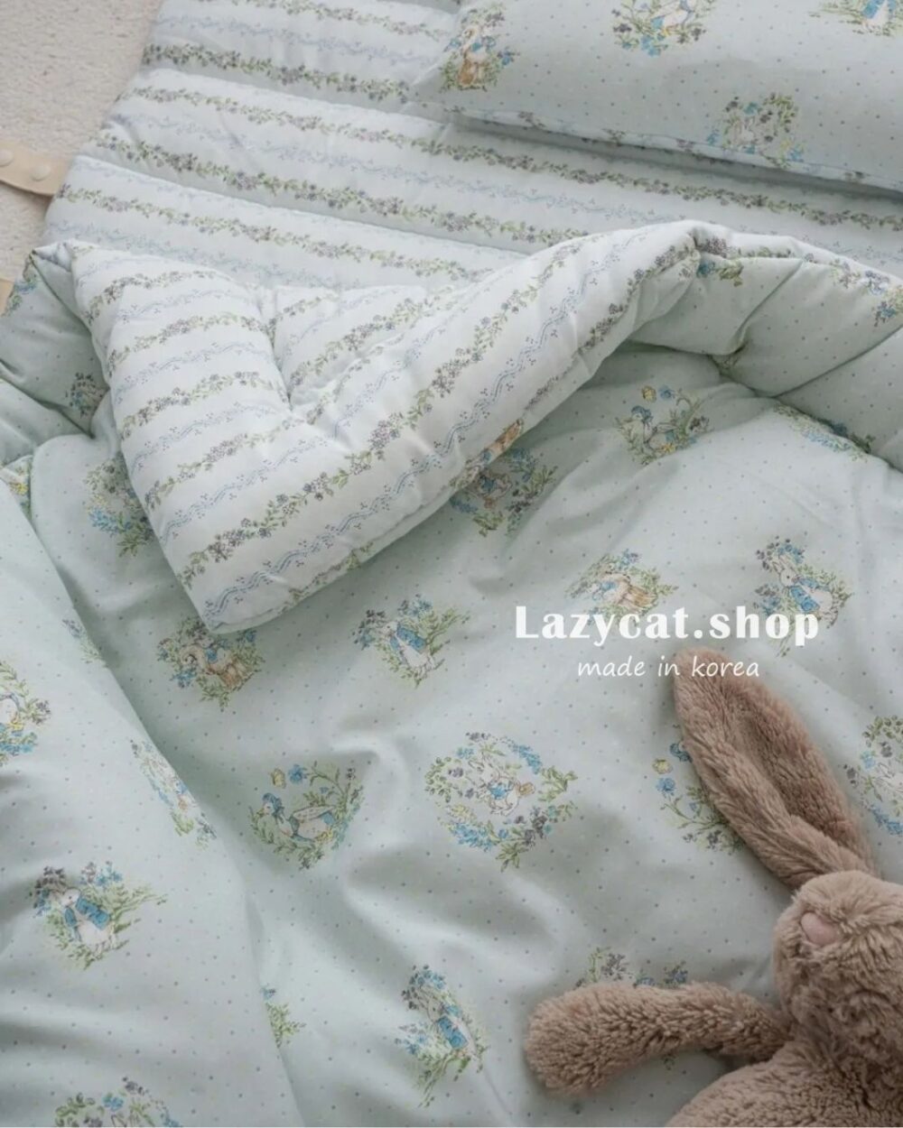LINE_NOTE_260207_43 (預購)【兒童睡袋】正韓🇰🇷棉被家 碎花小兔子兒童睡袋 4件組
