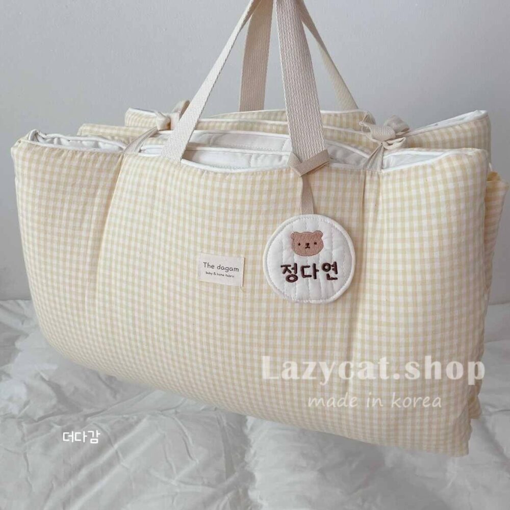 LINE_NOTE_260207_59 (預購)【兒童睡袋】正韓🇰🇷TD家清新小格子 純棉兒童睡袋4件組