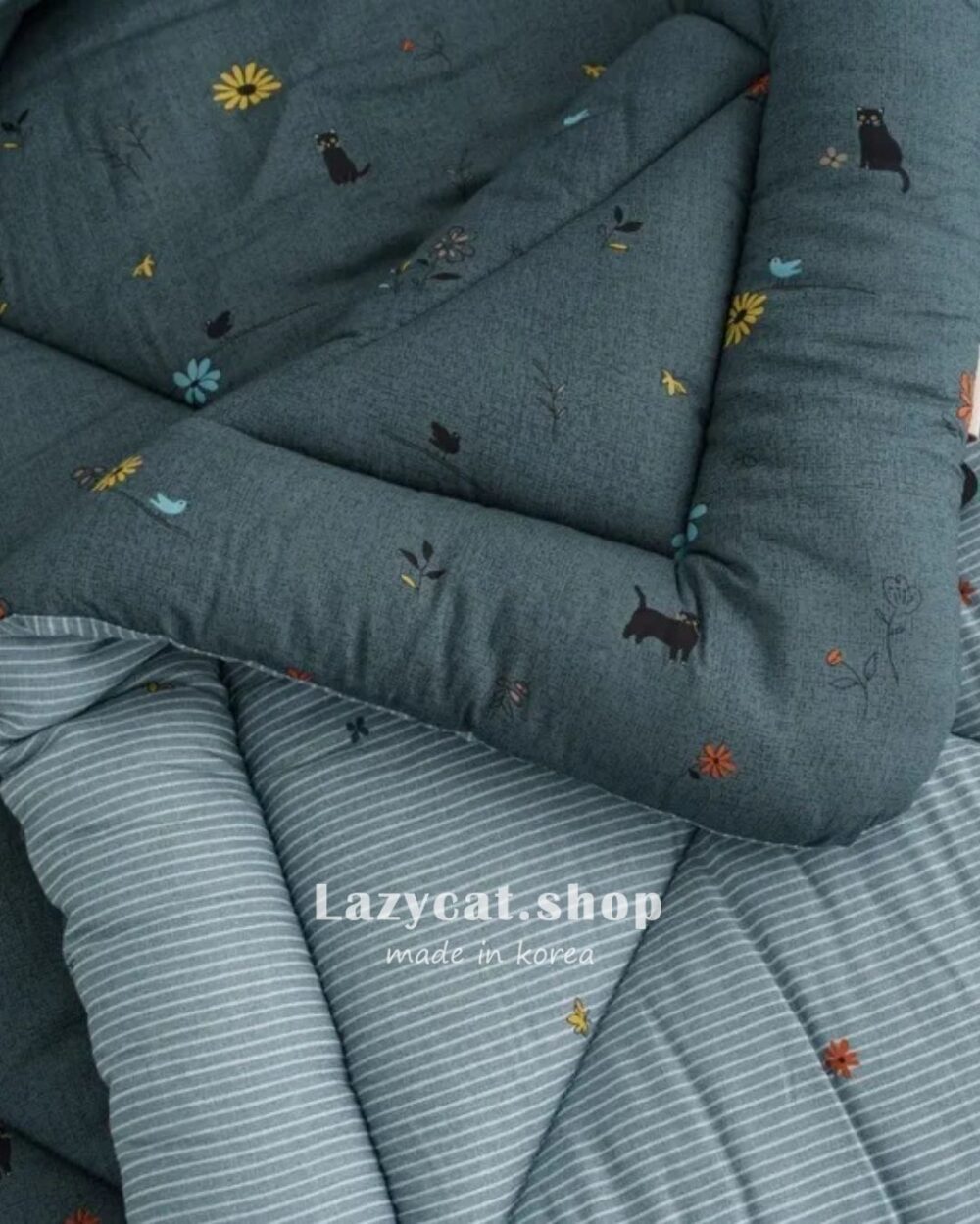 LINE_NOTE_260216_40 (預購)【韓國四季被】正韓🇰🇷花朵小黑貓 厚款四季被🐈⬛