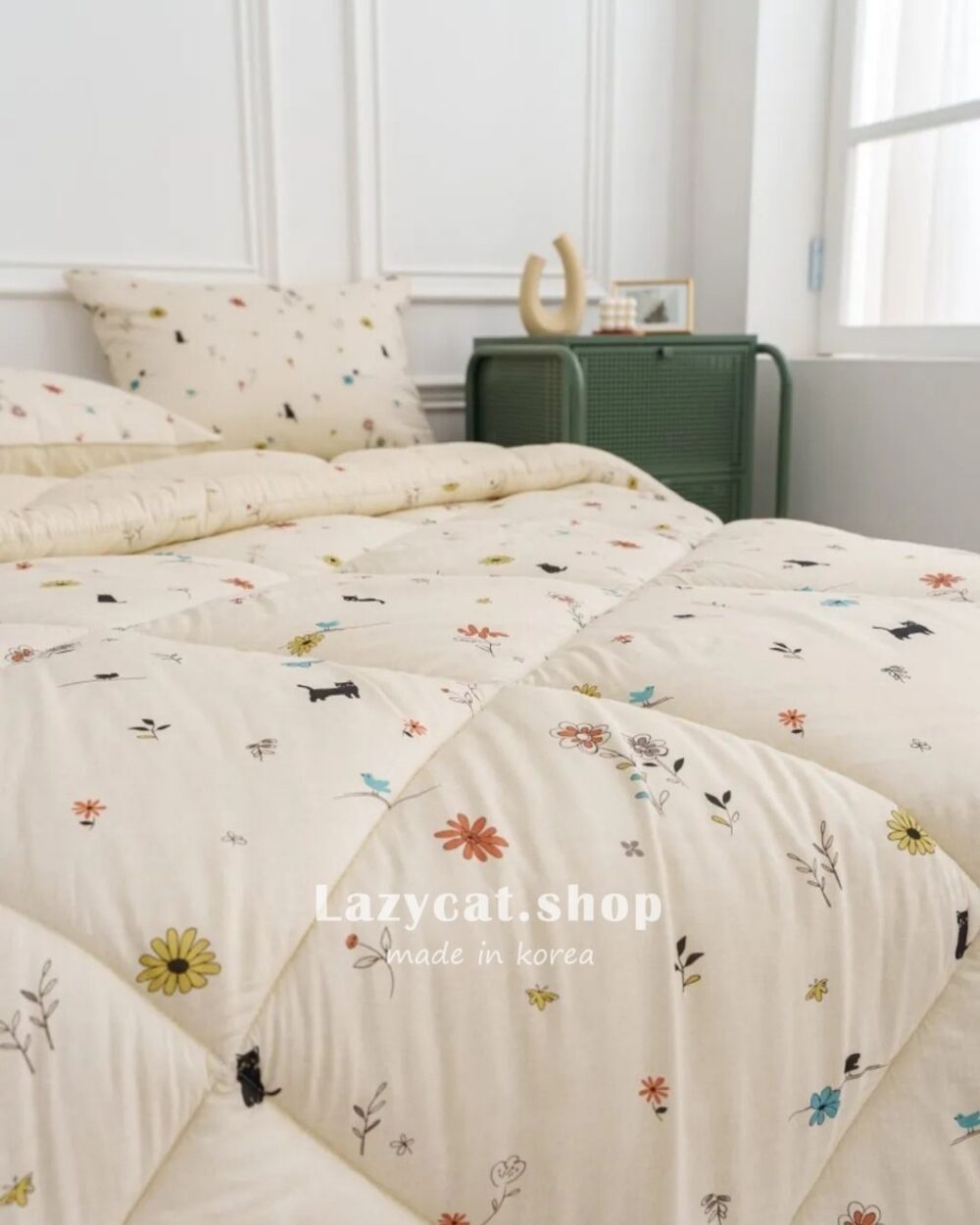 LINE_NOTE_260216_43 (預購)【韓國四季被】正韓🇰🇷花朵小黑貓 厚款四季被🐈⬛