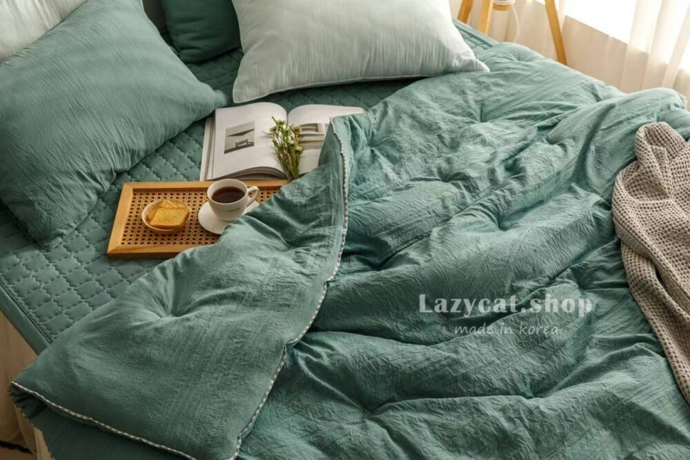 LINE_NOTE_260217_15 (預購)【韓國四季被】正韓🇰🇷莫蘭迪葉子刺繡 中厚款四季被