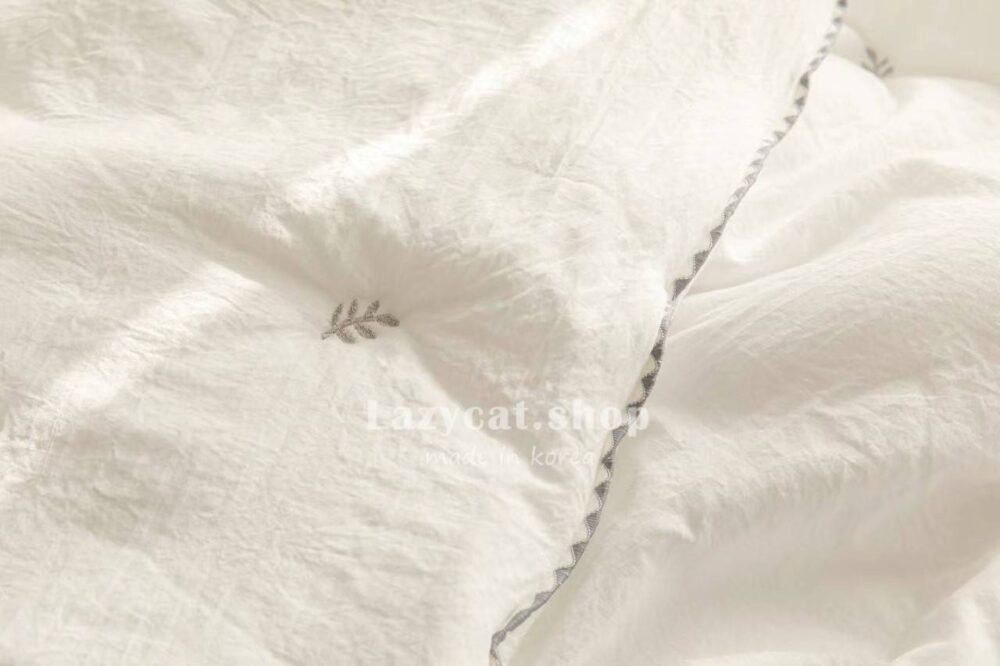 LINE_NOTE_260217_17 (預購)【韓國四季被】正韓🇰🇷莫蘭迪葉子刺繡 中厚款四季被