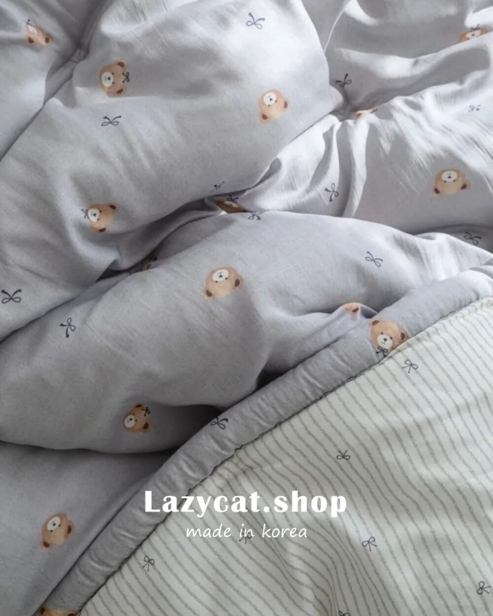 1_0 (預購)【韓國四季被】正韓🇰🇷小熊蝴蝶結 薄款四季被