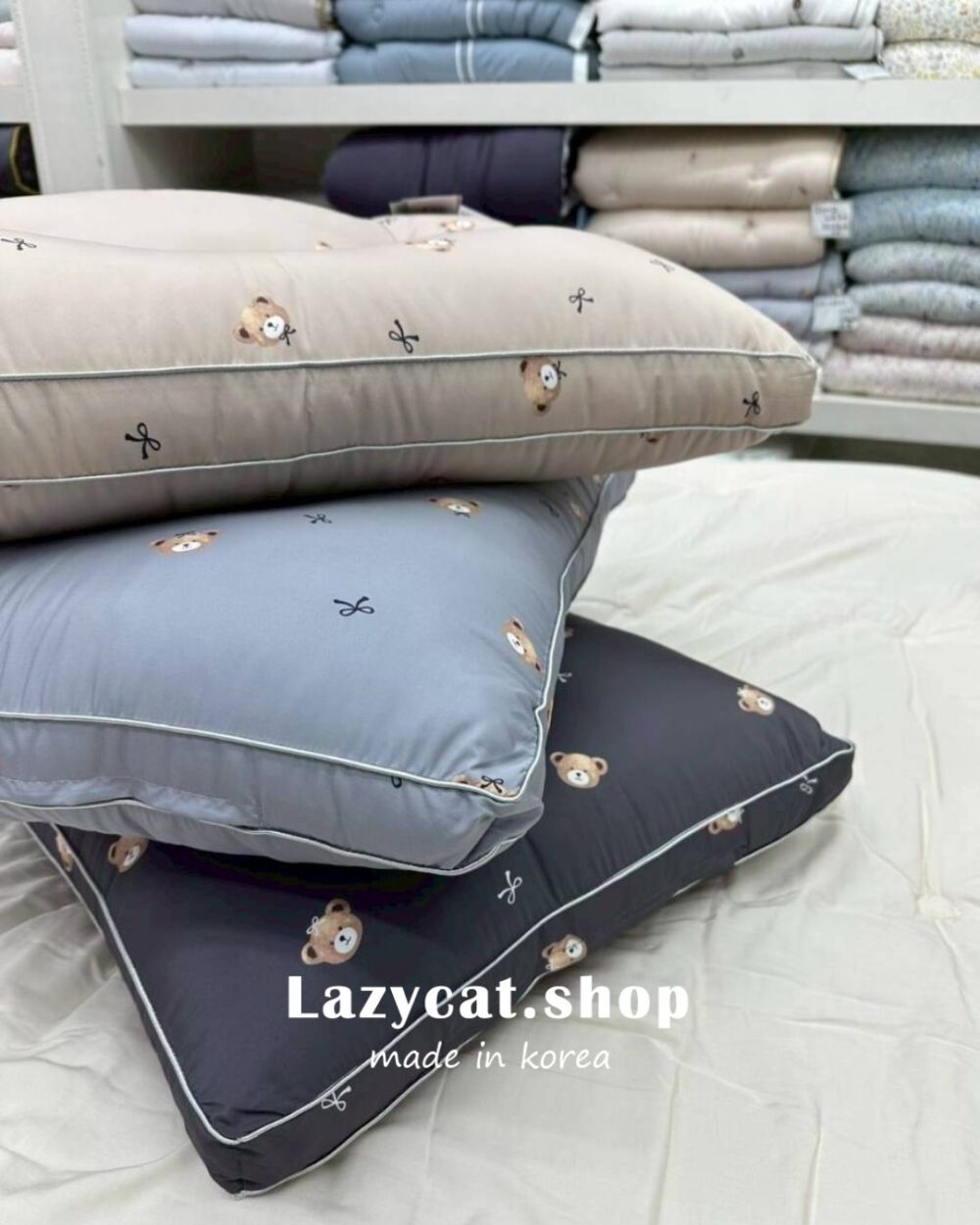 2 (預購)【韓國枕頭】正韓🇰🇷好評三秒枕 小熊蝴蝶結 抗蟎枕頭