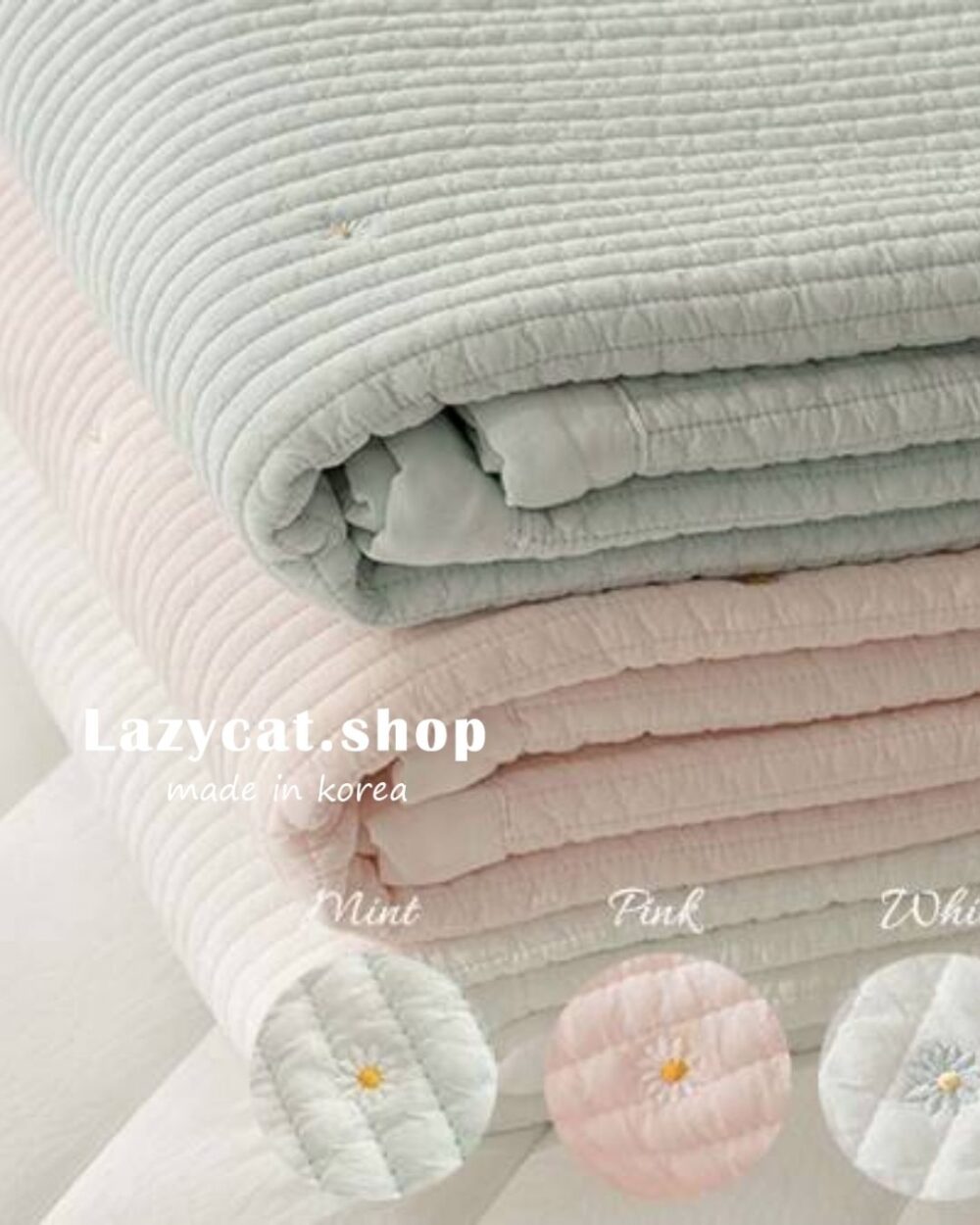 49 (預購)【韓國兩用被】正韓🇰🇷刺繡小雛菊 天絲兩用被(可鋪可蓋)