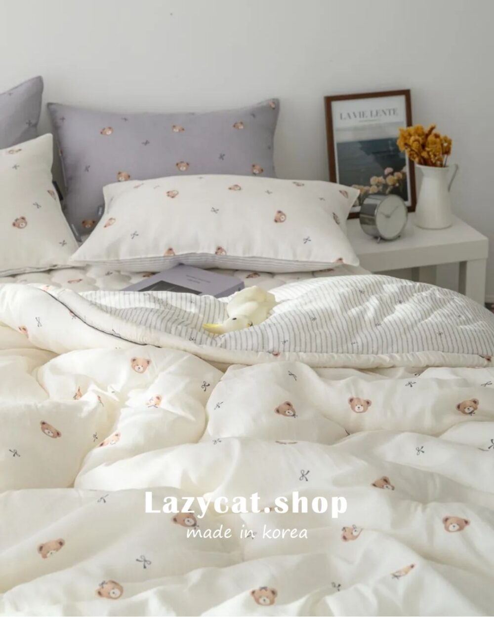 4_0 (預購)【韓國四季被】正韓🇰🇷小熊蝴蝶結 薄款四季被