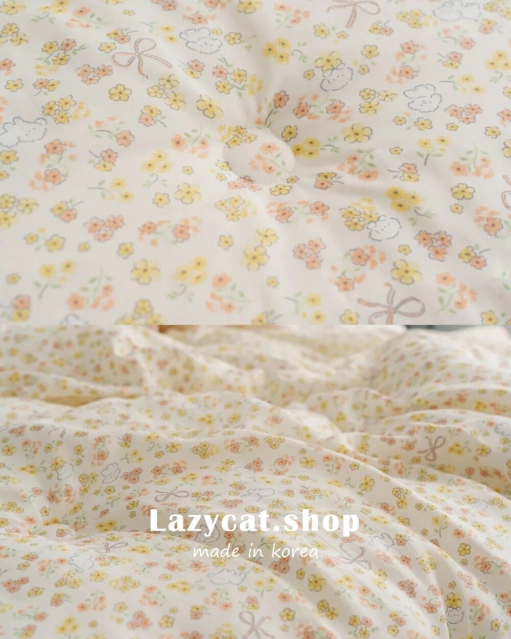 B23225 (10) (預購)【韓國四季被】正韓🇰🇷小狗蝴蝶結花園🎀薄款四季被