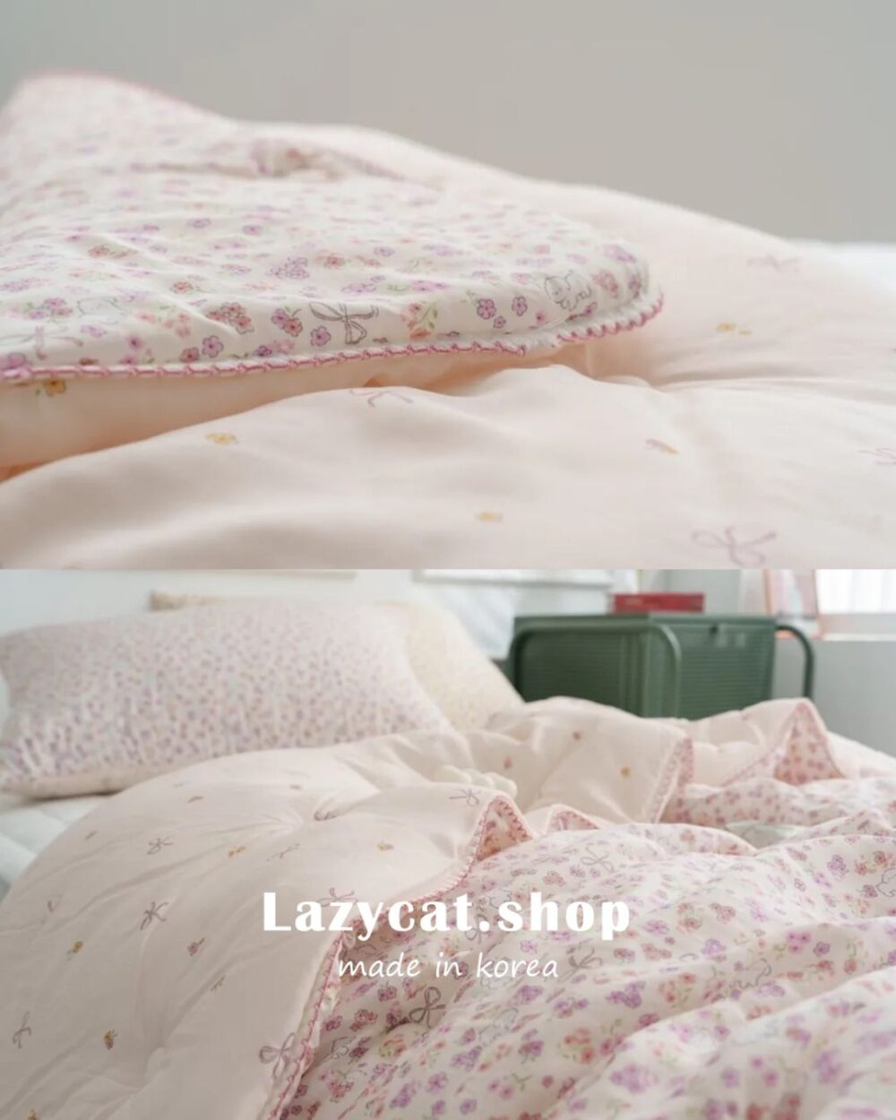 B23225 (11) (預購)【韓國四季被】正韓🇰🇷小狗蝴蝶結花園🎀薄款四季被