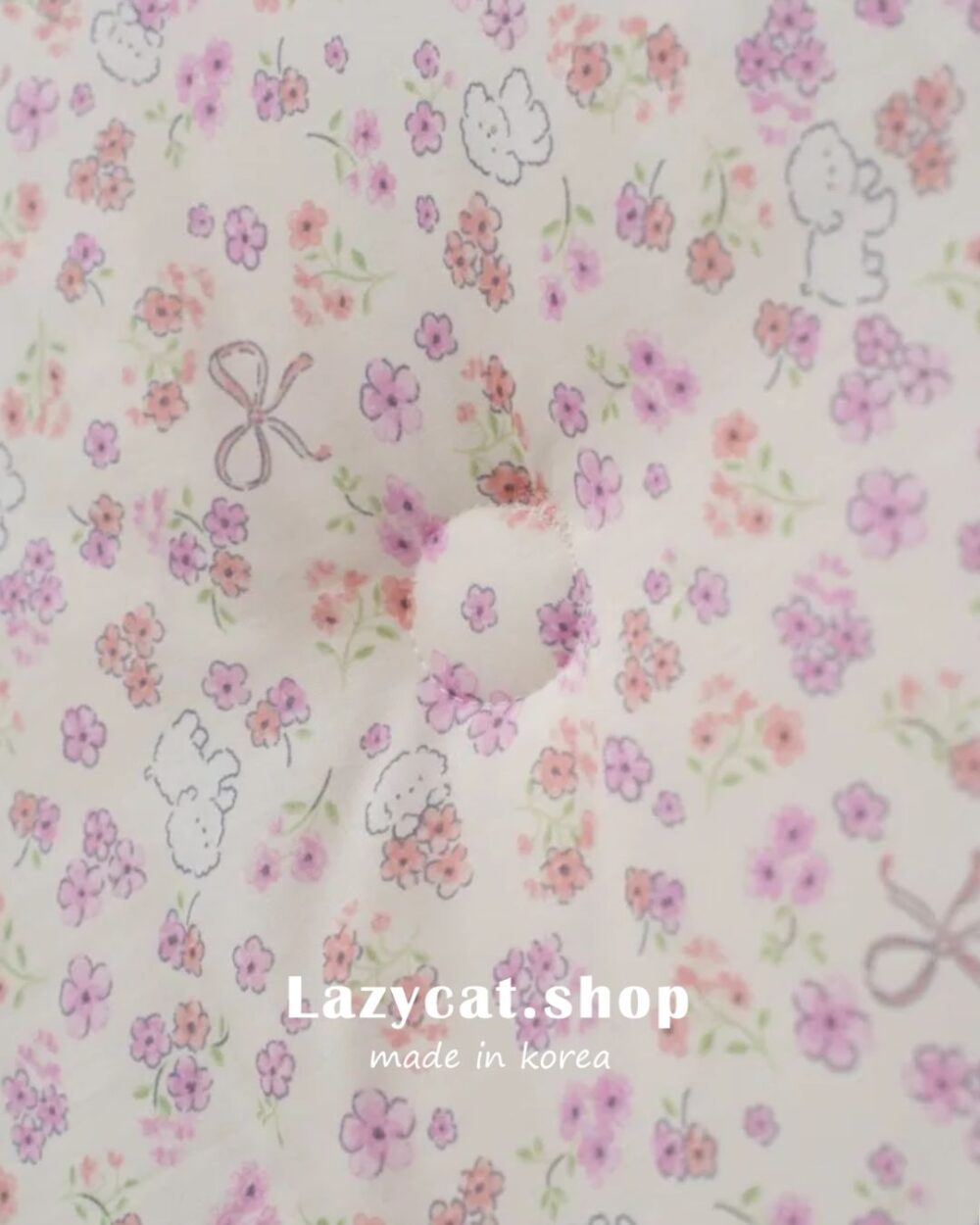 B23225 (3) (預購)【韓國四季被】正韓🇰🇷小狗蝴蝶結花園🎀薄款四季被