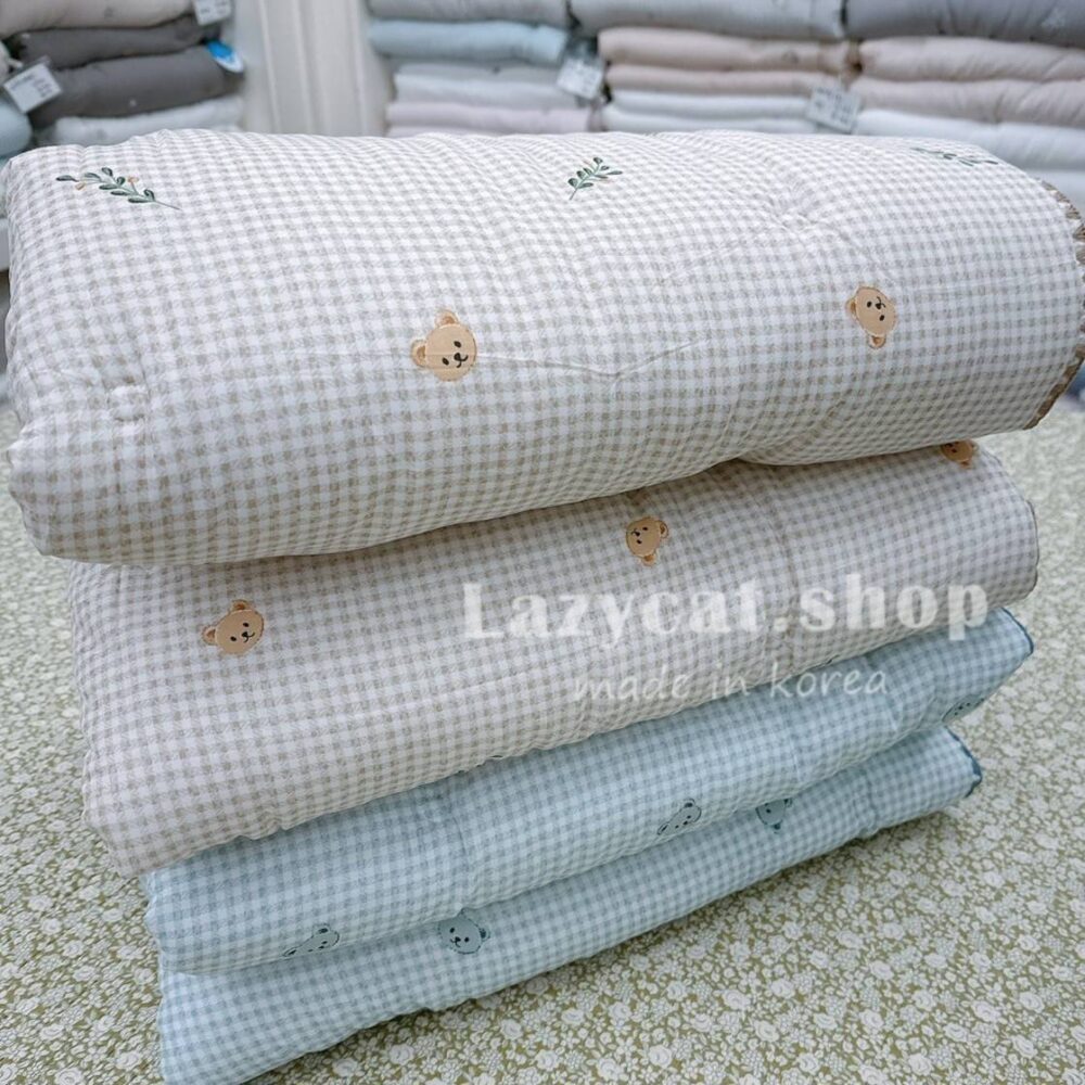 LINE_NOTE_260305_20 (預購)【韓國四季被】正韓🇰🇷格紋熊熊 薄款/厚款四季被